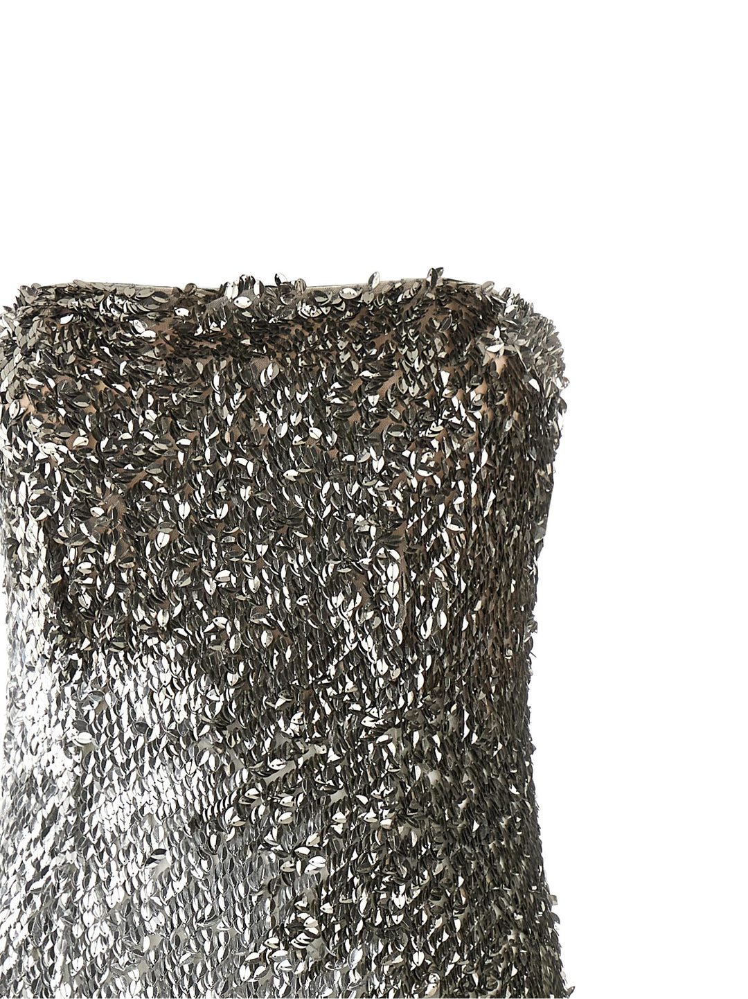 Elisabetta Franchi Metallic Tulle Dress Dresses - Silver | 4b97a78c637616bc058b41f97d5360fccda3c37b