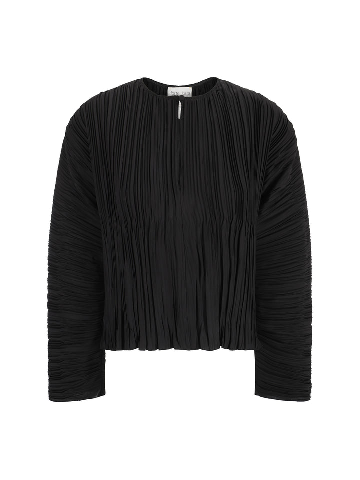 PLISS' POLY CREPE LONG SLEEVES SHIRT