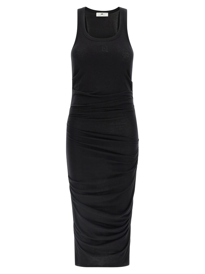 Elisabetta Franchi Logo Embroidery Dress Dresses - Black | 3d42cb7ecf12f7dd1ba7bd71c9694b87945cb4cd