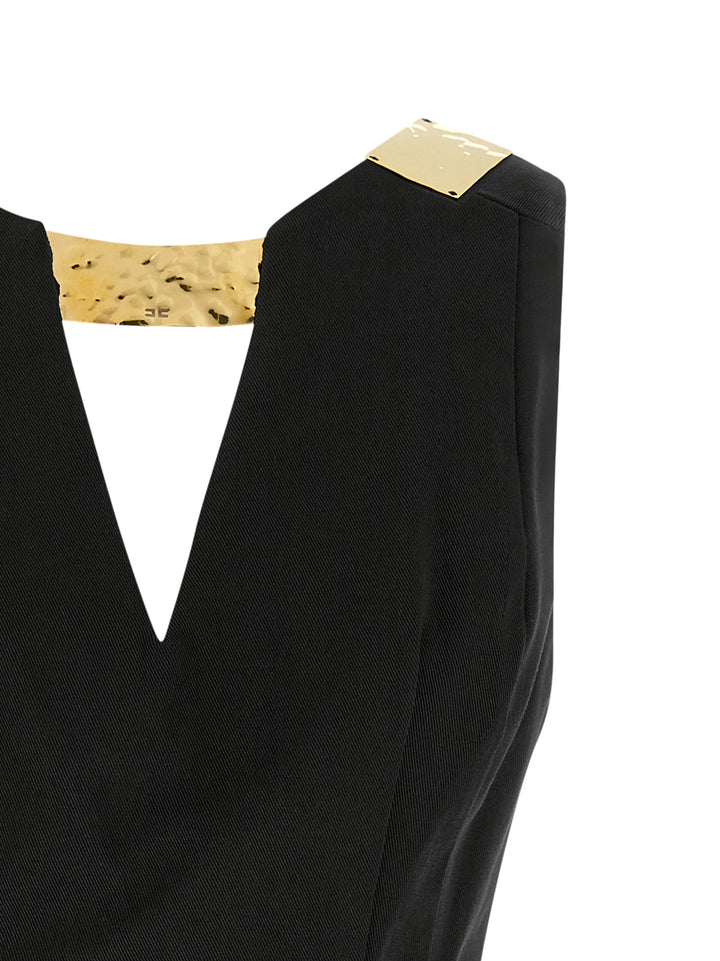 Elisabetta Franchi Metal Plaque Dress Dresses - Black | 2f439e412506509f9efa1aae9bffeb8439d3b347