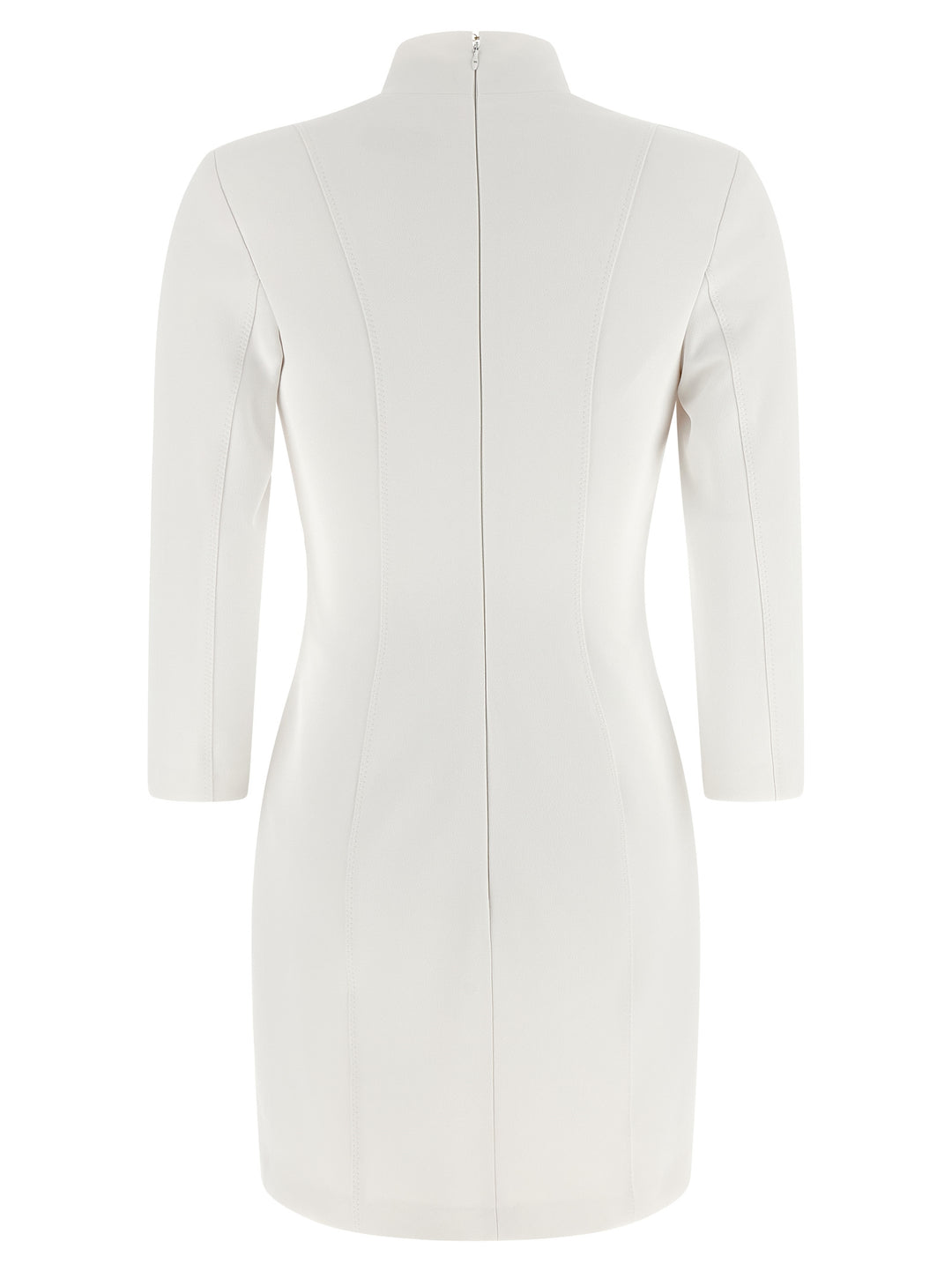 Elisabetta Franchi Logo Dress With Elastic Bands Dresses - White | 8768ed7f205fa85e385e19eb5626bc14b1ad12ca