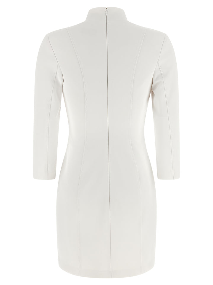 Elisabetta Franchi Logo Dress With Elastic Bands Dresses - White | 8768ed7f205fa85e385e19eb5626bc14b1ad12ca