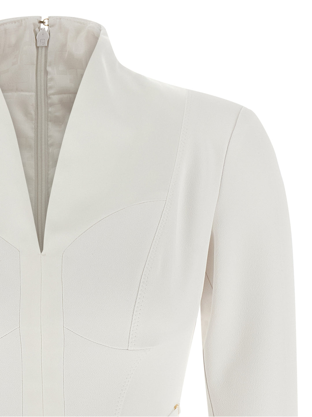 Elisabetta Franchi Logo Dress With Elastic Bands Dresses - White | 1d9dbd267828f09d8c67b1a10d452246c1ab7bf8