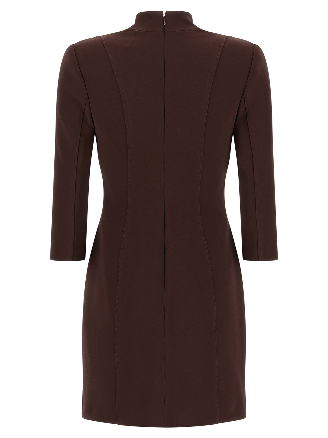 Elisabetta Franchi Logo Dress With Elastic Bands Dresses - Brown | c71550b8363fb866d1f300c385deed4cd63ef961