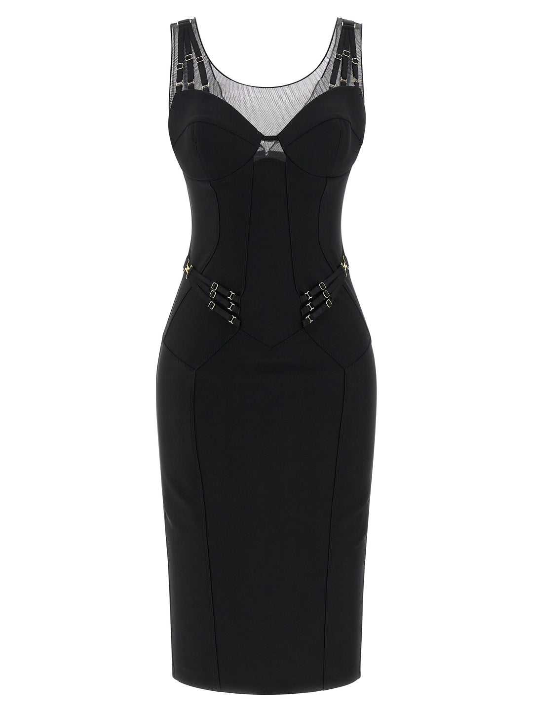 Elisabetta Franchi Corset Dress Dresses - Black | f368a99307534283bfdb6de231acaaa36b3b5310