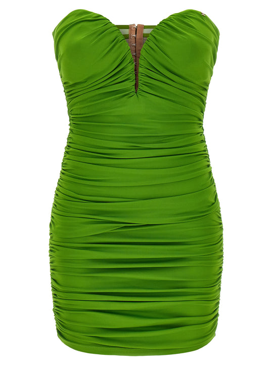 Heart-Shaped Neckline Dress Dresses Green