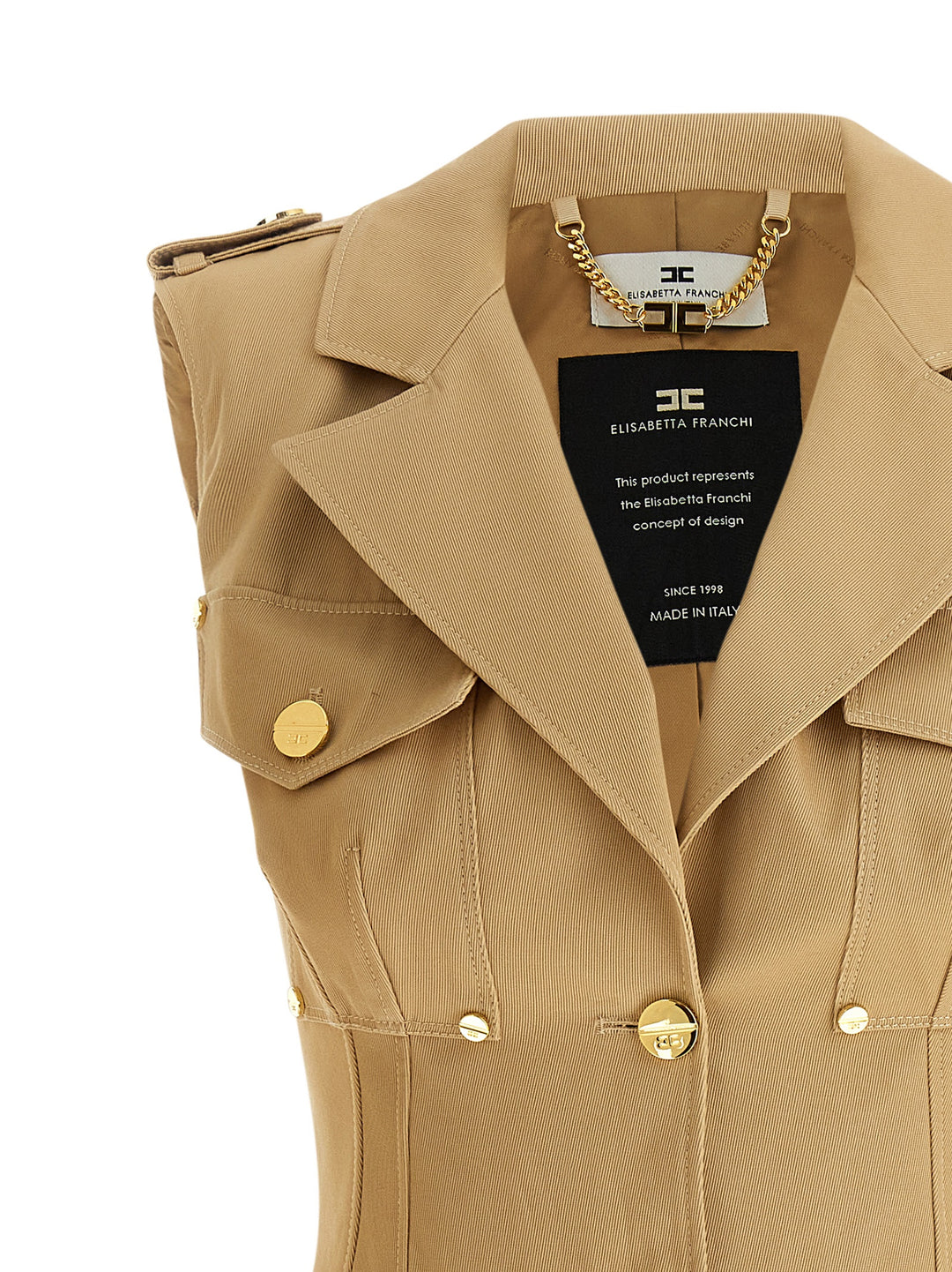 Elisabetta Franchi Double-Breasted Dress Dresses - Beige | a863d49a593a122373ddb3d1a5c757e720456181