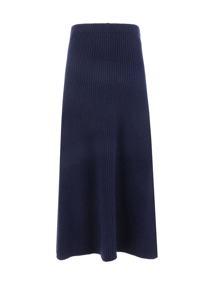 CASHMERE WOOL RIBBED SKIRT