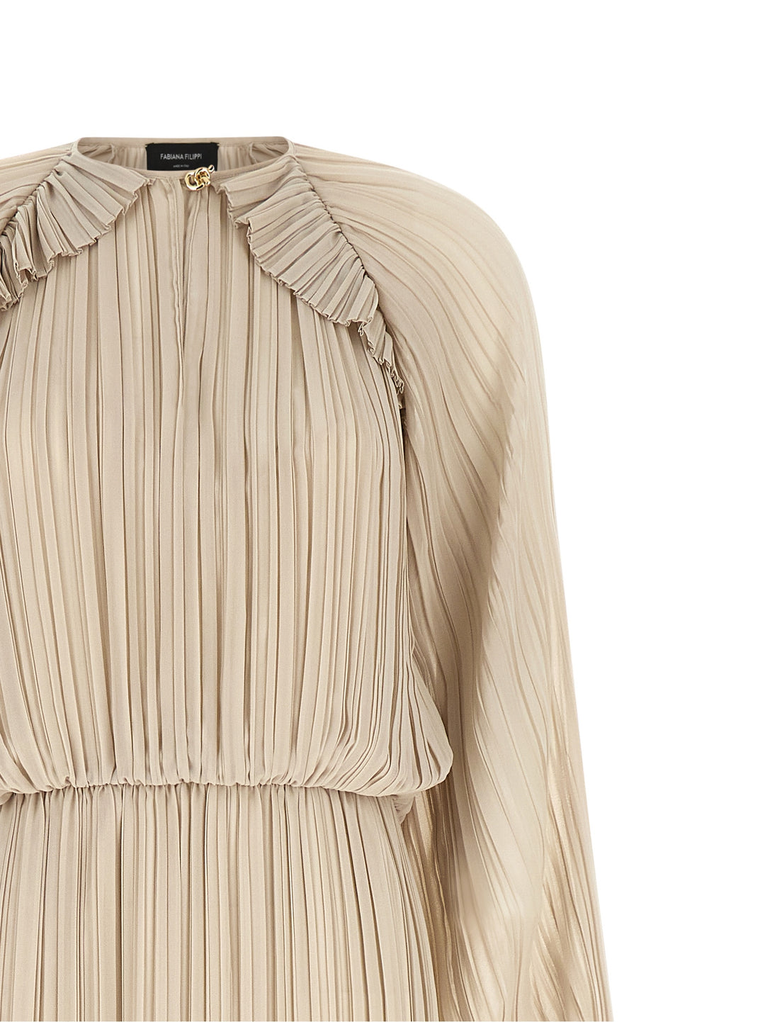 Fabiana Filippi Long Pleated Dress Dresses - Beige | 68df38536e92eddf631d858f3c3450f9b6cd2e85