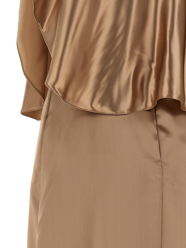 Fabiana Filippi Dress With Cape Dresses - Beige | ab3ea4a53a7066d01317d1754d885c674536247c