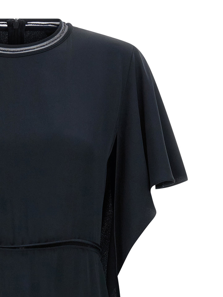 Fabiana Filippi Ruffle Dress Dresses - Blue | 316d9276a69ea26b7e93434485f21a9756faf374