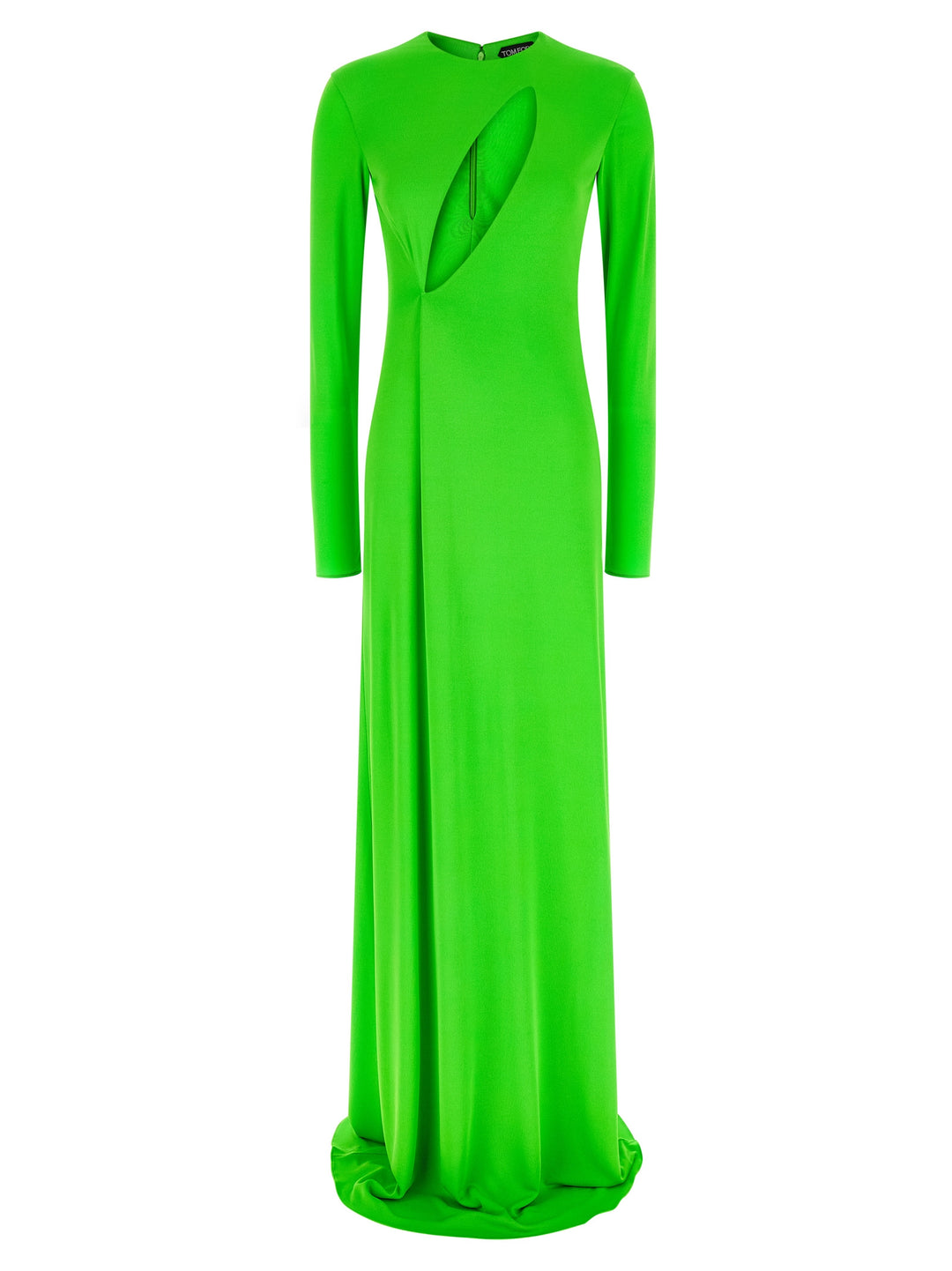 Tom Ford Long Sleeve Slash Front Evening Dresses - Green | 75a596f90c421629bc28aea7f67438cb9574f5b9