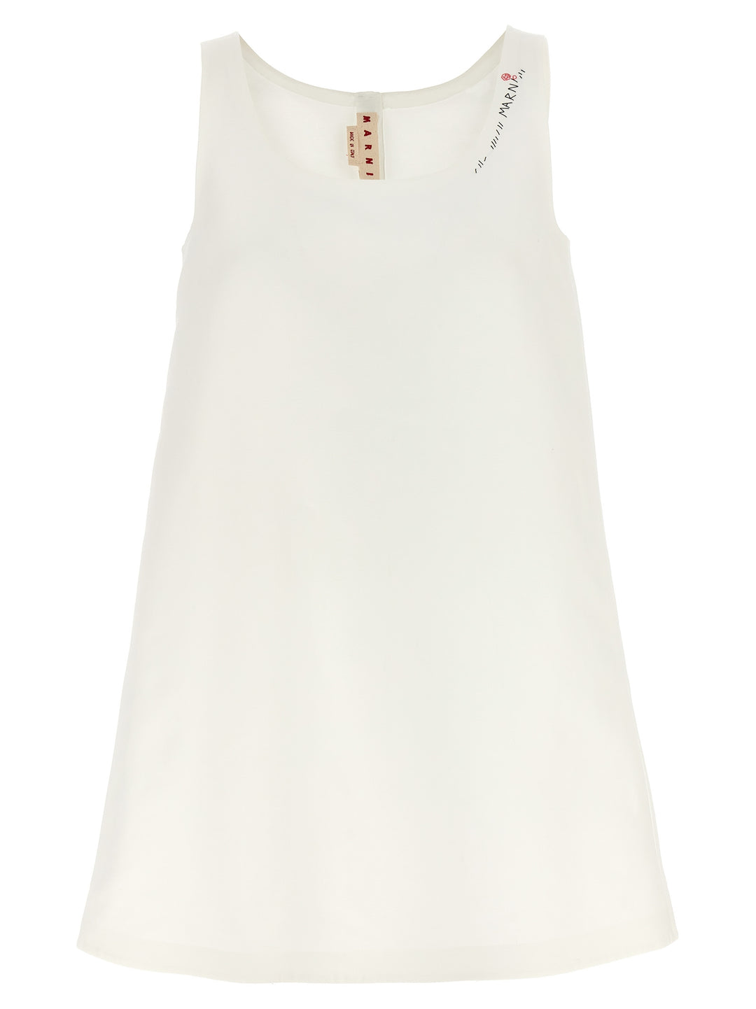 Logo Embroidery Dress Dresses White