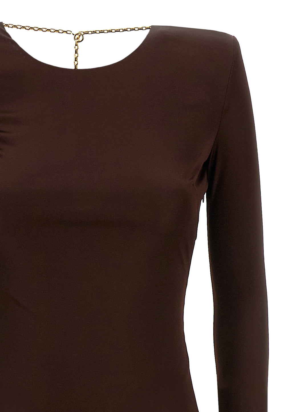 Elisabetta Franchi Chain Dress Dresses - Brown | d3128ce6fce8be62e8b0212b9ed73aa64276e548