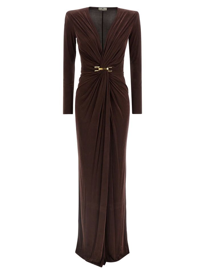 Elisabetta Franchi Red Carpet Dresses - Brown | 99a328bf84543204e00e8dfa1e2b4997d756dc46
