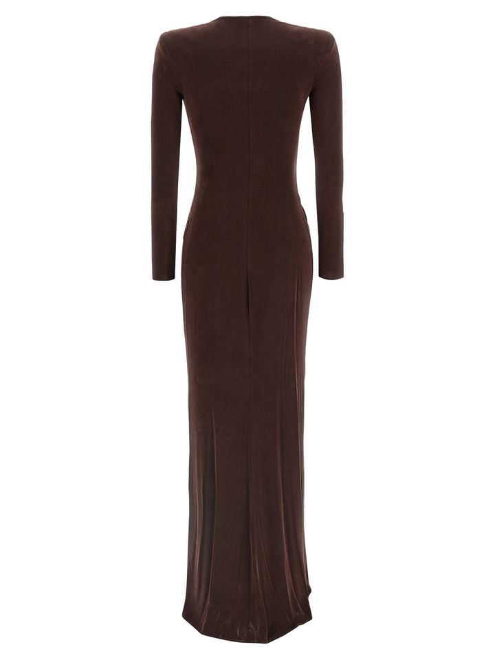 Elisabetta Franchi Red Carpet Dresses - Brown | 1122d6096b3342f946222e9c2b888209001ec3cd