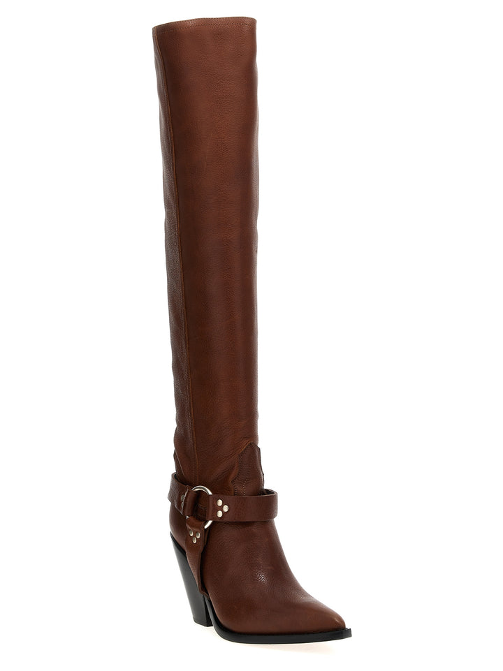 Acapulco Belt Boots, Ankle Boots Brown