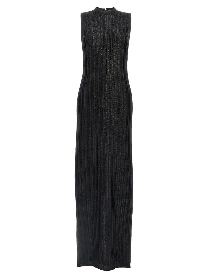 Laminated Knit Dress Dresses Black