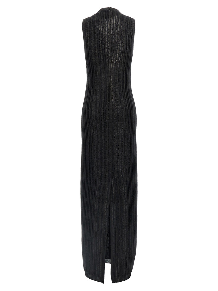 Laminated Knit Dress Dresses Black