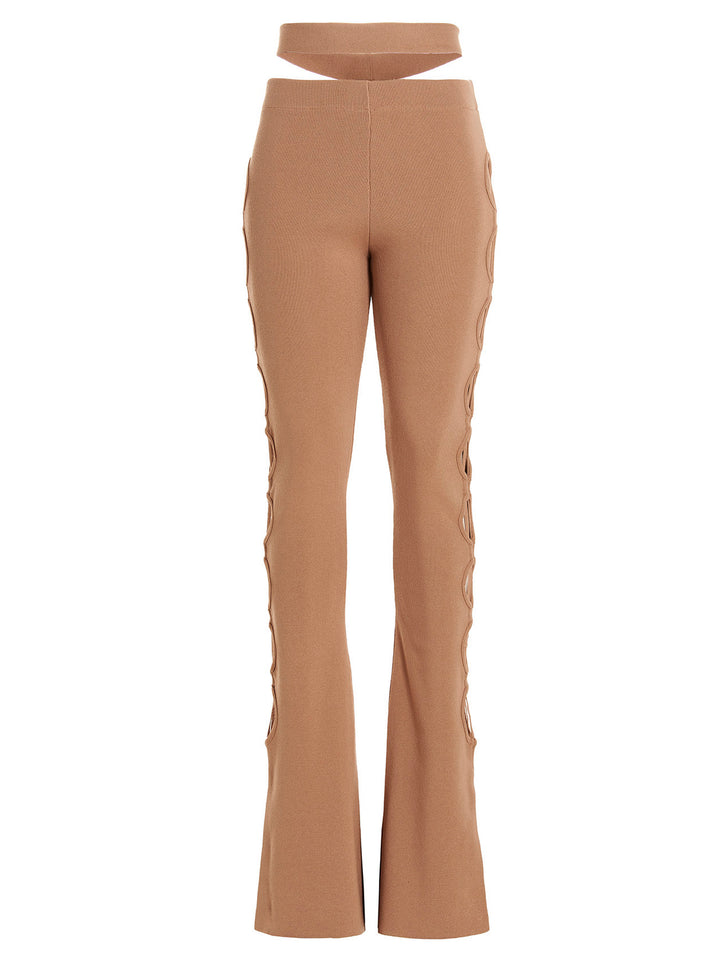 AndreĀDamo	 Cut Out  With Lacing Pants - Beige | 810e2ff53b4d0dd35046ced9eadbdc83d03d10d2