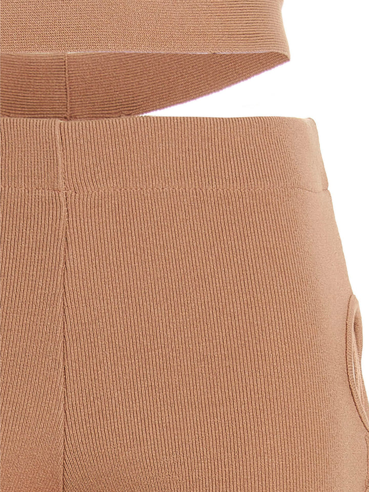 AndreĀDamo	 Cut Out  With Lacing Pants - Beige | c9344f00017e6f2701e8c39e931836f6bb9e0680
