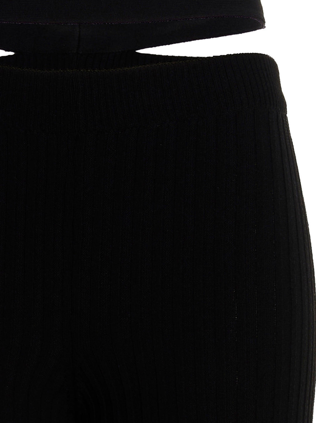 AndreĀDamo	 Ribbed Flared Trousers Pants - Black | aec323c2859bdccb44c8234b3690db309887cd61