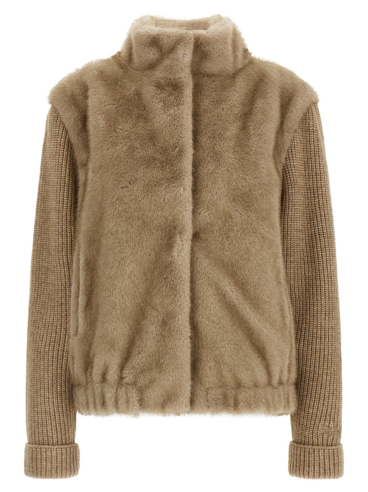 Mc2 Saint Barth Faux  Bomber Jacket Fur - Beige | db64c1d5f6806d30fe973f233c29a4cc7b73b77f
