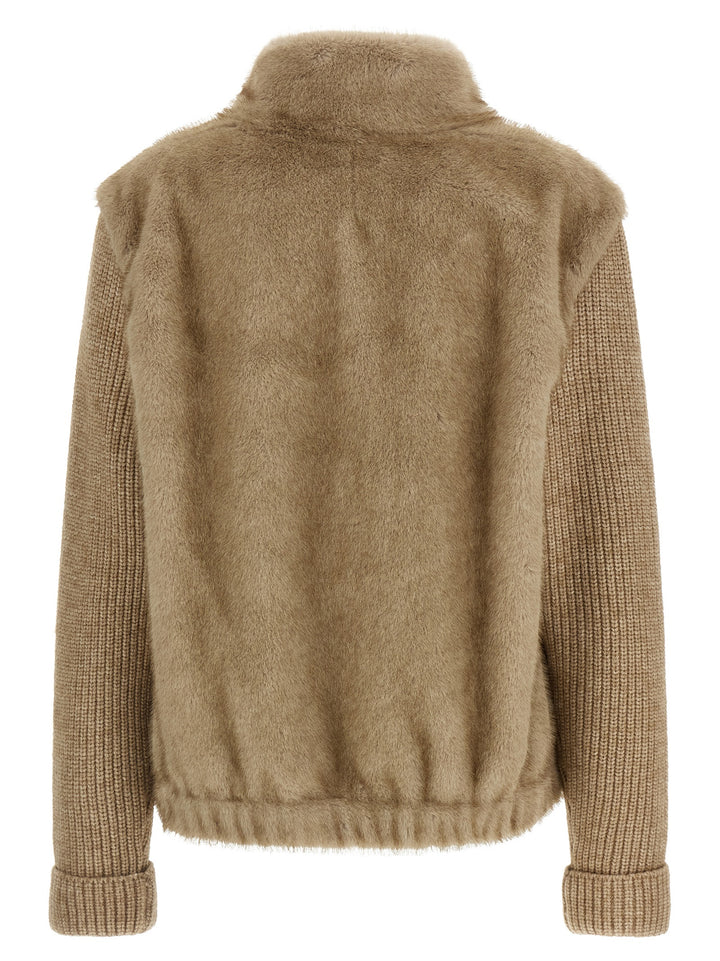 Mc2 Saint Barth Faux  Bomber Jacket Fur - Beige | 6e987239a6b9ac26d42777fcb9b1ec3f0b5dc345