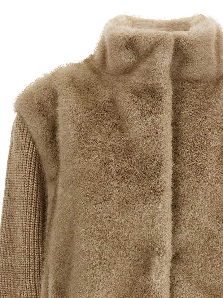 Mc2 Saint Barth Faux  Bomber Jacket Fur - Beige | 7859dd6258f89cf62cd99b39a56934dd70dcbb85