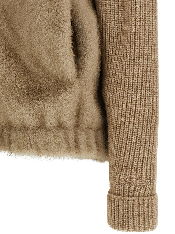 Mc2 Saint Barth Faux  Bomber Jacket Fur - Beige | ad4681a4df7e861858d9f4e10d86414c9524fc49