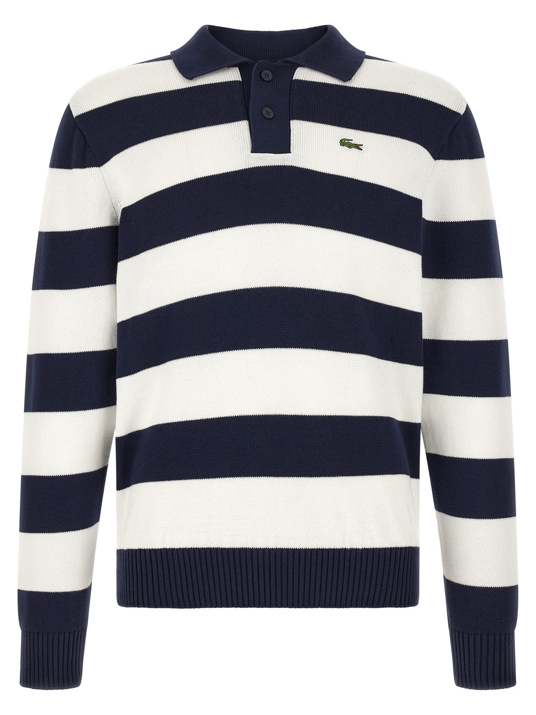 Lacoste Striped Pulover With Polo Collar Sweaters and Cardigans - White | edf1843cd647209e2a662bf61d07bb810e196942