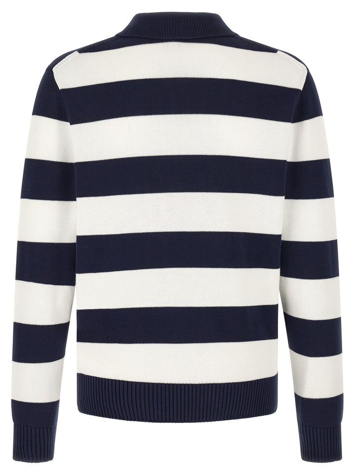 Lacoste Striped Pulover With Polo Collar Sweaters and Cardigans - White | fdbf2ba1affdbbb6f3935468b38176836b5309b5