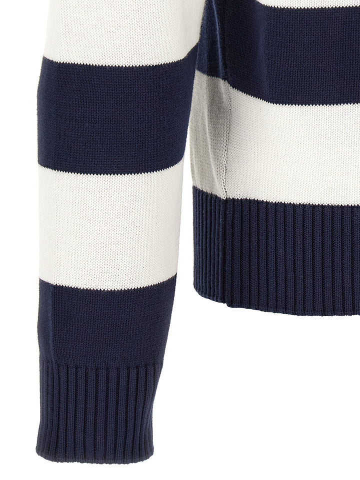 Lacoste Striped Pulover With Polo Collar Sweaters and Cardigans - White | eb374ccc570bb354a0099d683e37d677cc536008