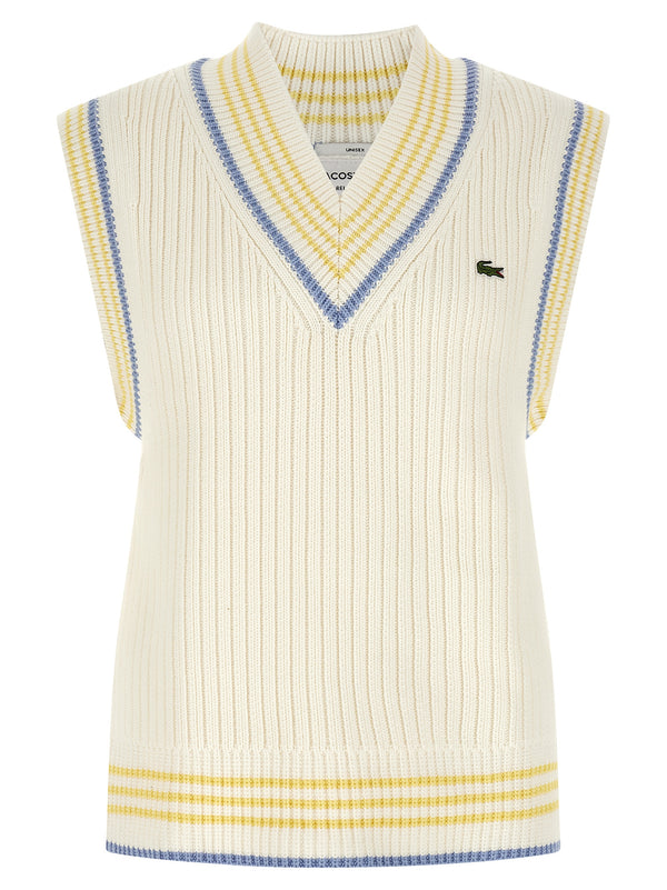 Thick Knit Vest Gilet White