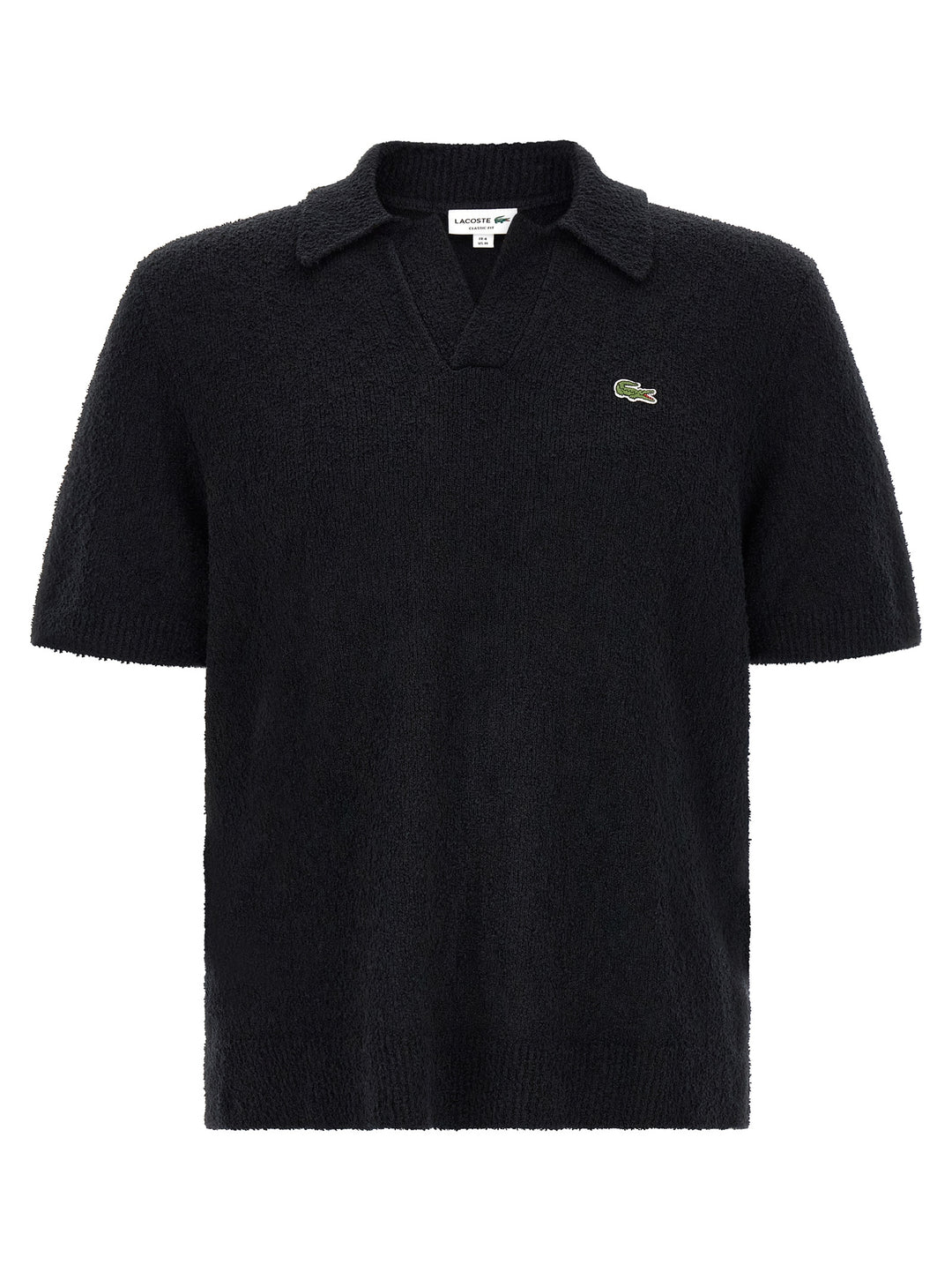 Lacoste Bouclé Knitted  Shirt Polo - Black | 5a5aa4952163ef2d128a4168c89d7be43a0b2db6