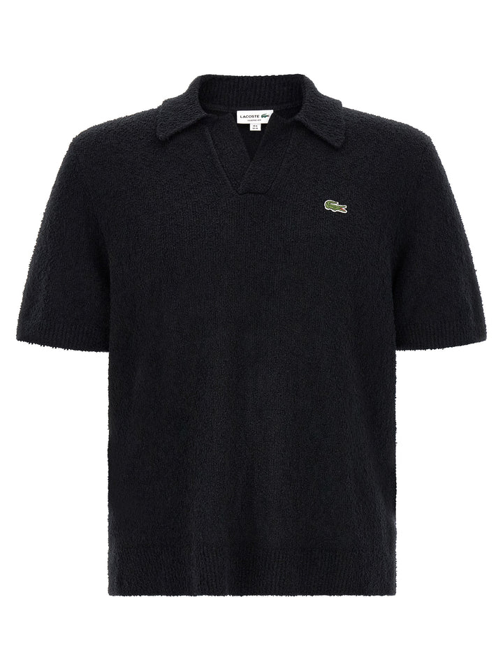 Lacoste Bouclé Knitted  Shirt Polo - Black | 5a5aa4952163ef2d128a4168c89d7be43a0b2db6
