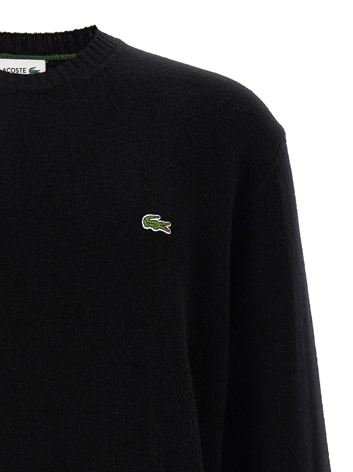 Lacoste Logo Patch Sweater Sweaters and Cardigans - Black | 5cc33b3ffec9cd00a68632f297347a64e8454a01