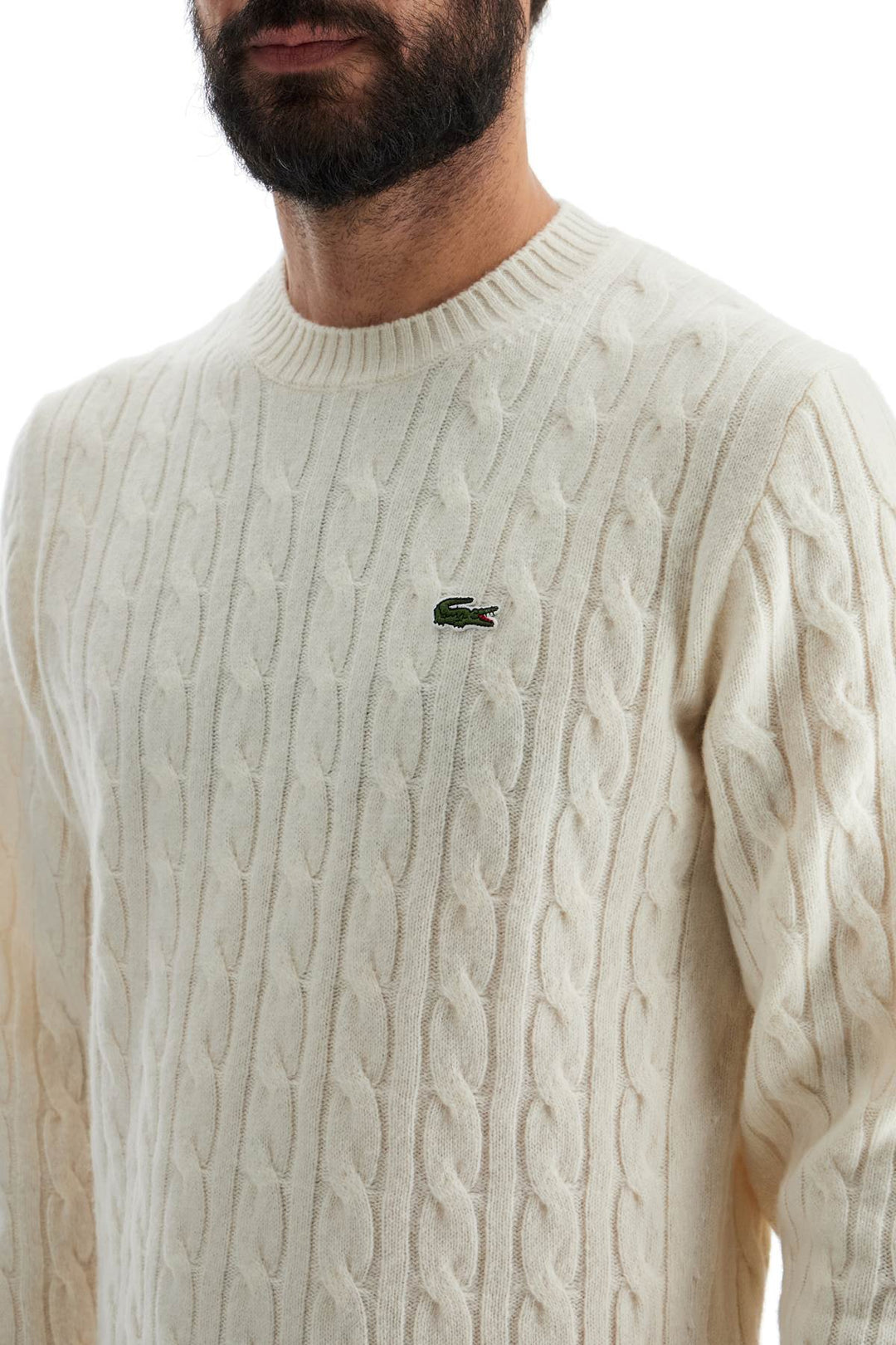 Classic Fit Cable Knit Wool Pullover