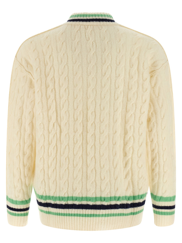 Lacoste Braided Wool Sweater Sweaters and Cardigans - White | 5cb1411fb5c67475756cdab38f58a3586f033672