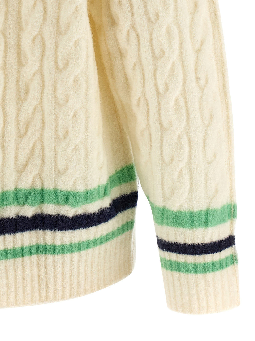 Lacoste Braided Wool Sweater Sweaters and Cardigans - White | f1aefa37c037481967b8eadfe15f9f5a06ba3afe