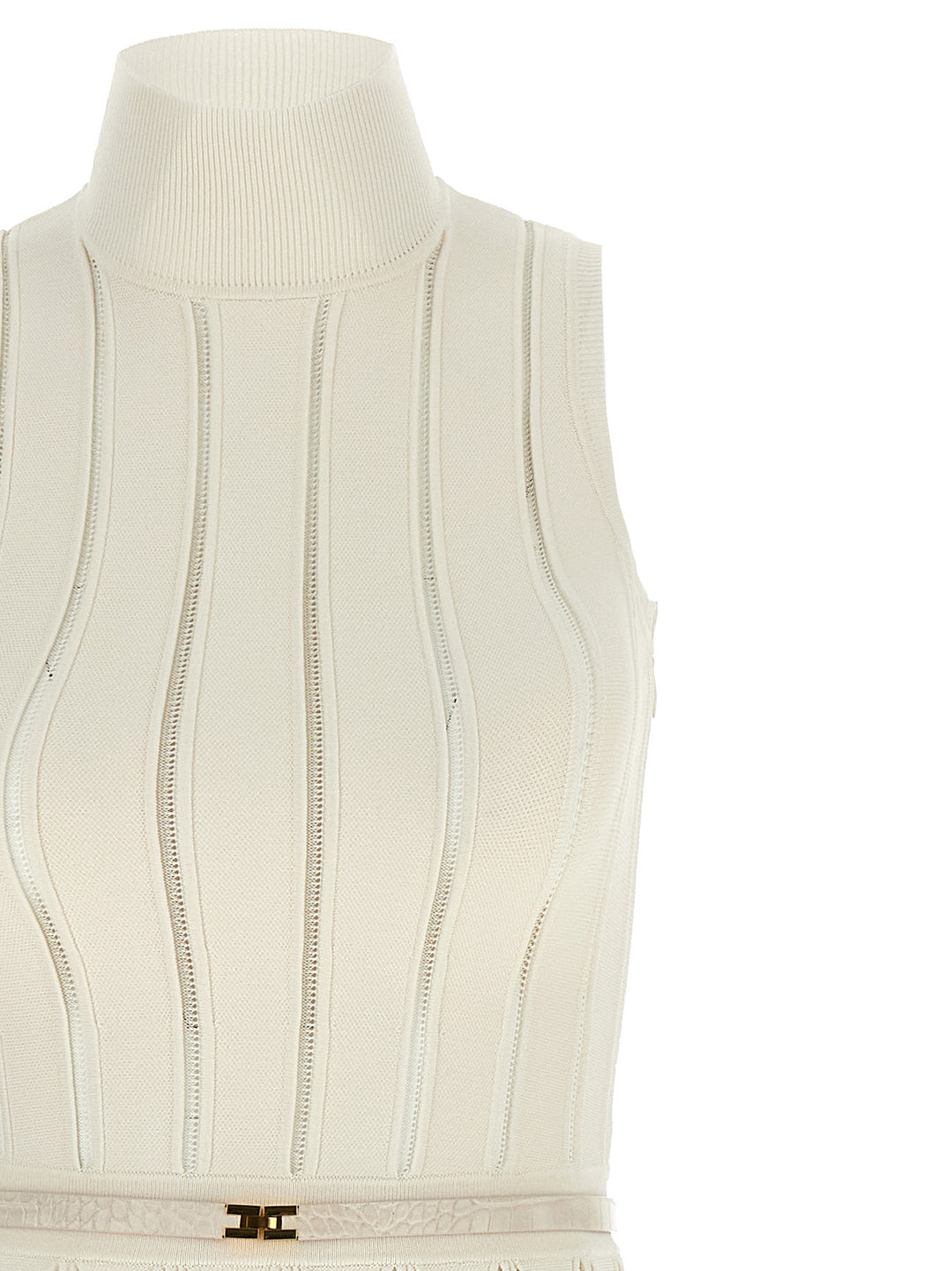 Elisabetta Franchi Weft Dress À Jour Dresses - White | a9e6bdc1487e76ab5c90ba4b6bc41c9b815d6be0