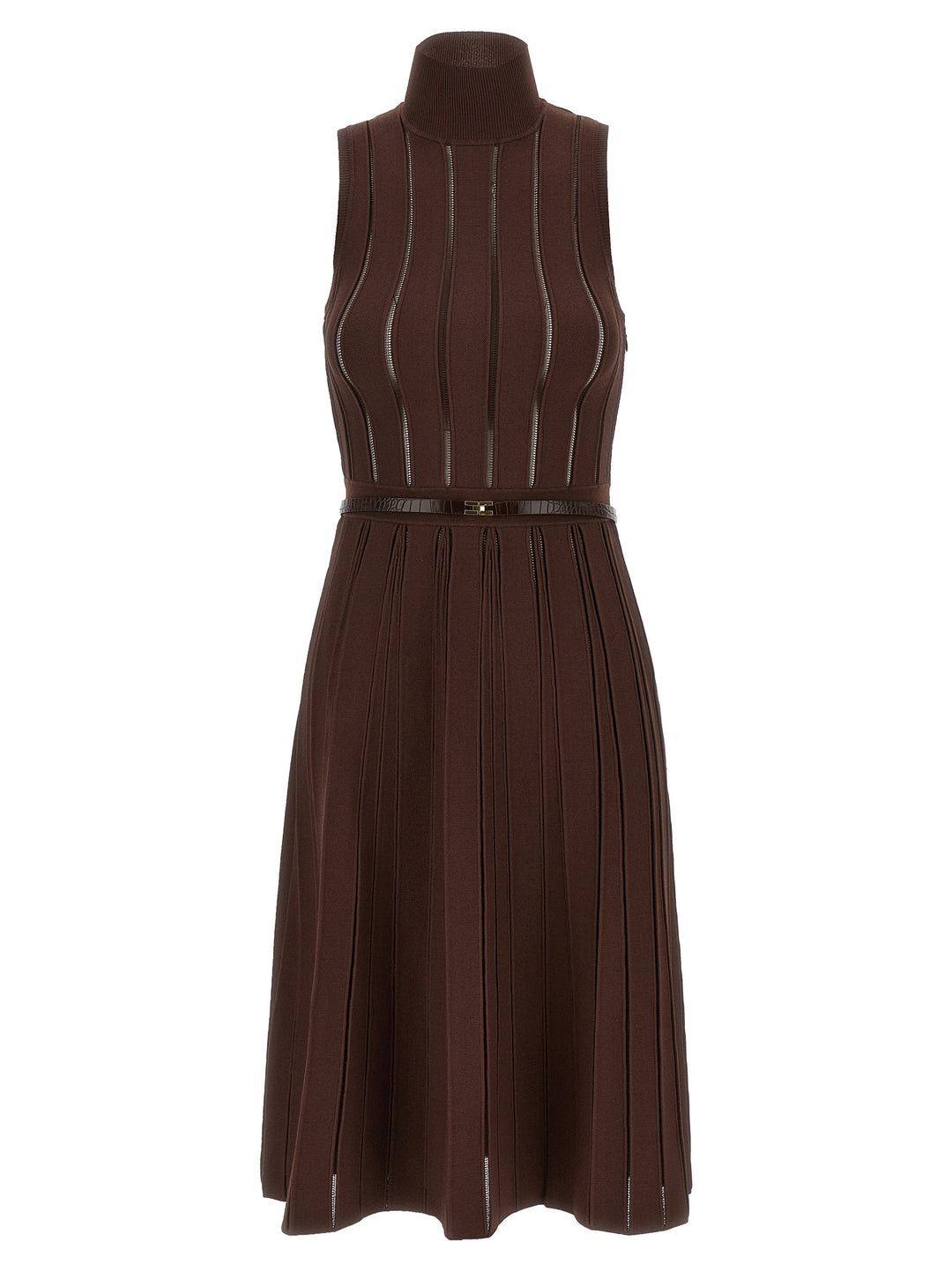 Elisabetta Franchi Weft Dress À Jour Dresses - Brown | 00ae086f36eebabdd9092e9392a54aecc3ae889e