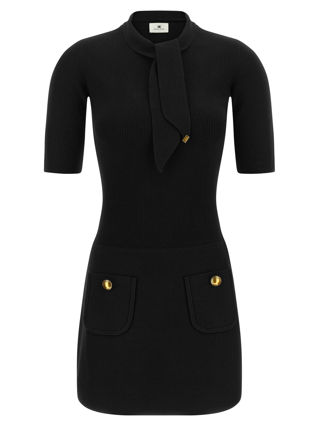 Elisabetta Franchi Scarf Dress Dresses - Black | 66f8b3d46ccf83138edac0b433403d182519226c