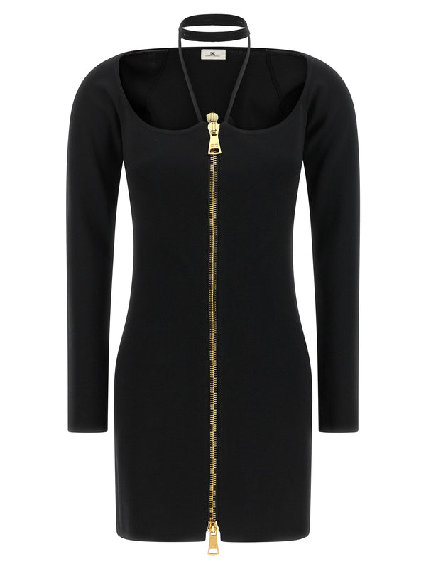 Fabric Stitch Knit Dress Dresses Black