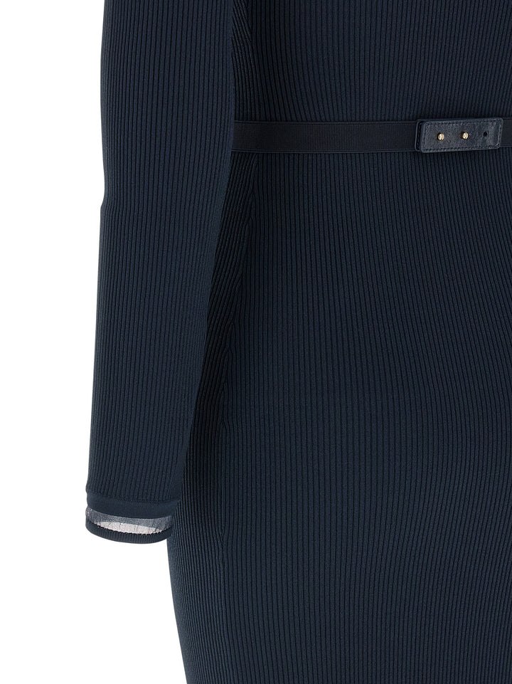 Elisabetta Franchi Logo Belt Dress Dresses - Blue | 1864a61567920b42ee499d8e0aa14ac0d4f0004b