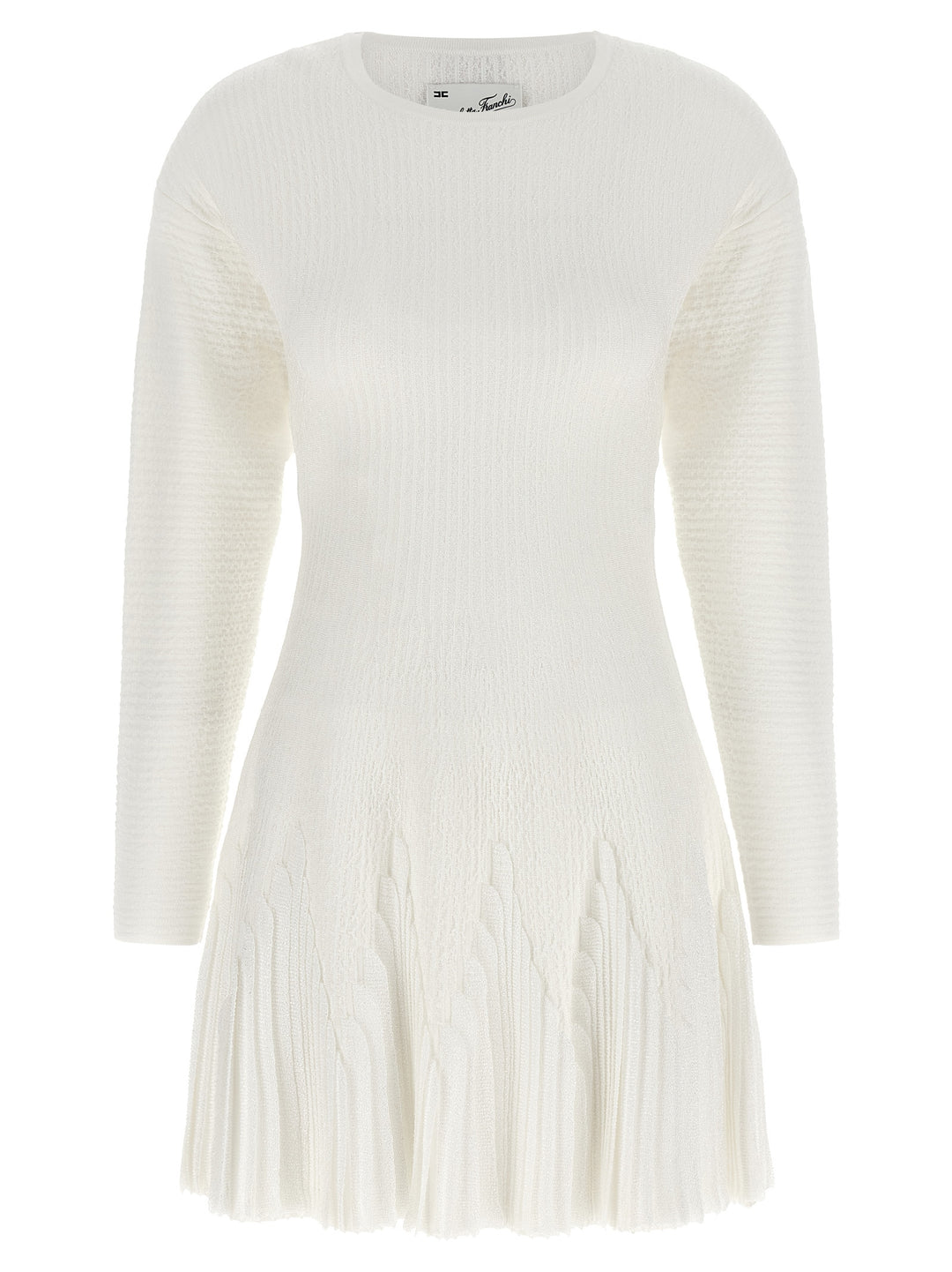 Elisabetta Franchi Knitted Pleated Dress Dresses - White | e88325cd99ed2074633f24757c57b161b38bb596
