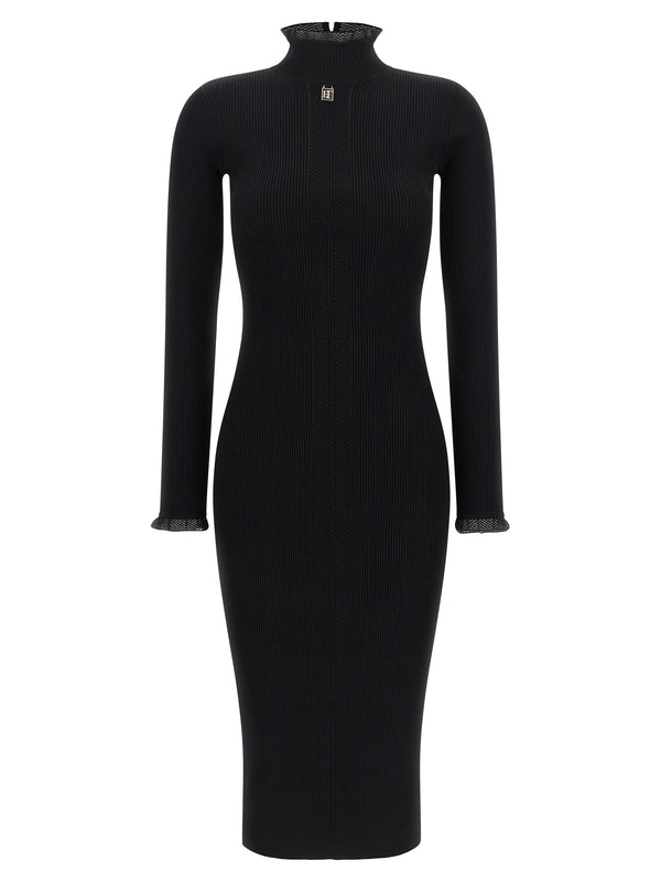 Ribbed Knit Dress Dresses Black