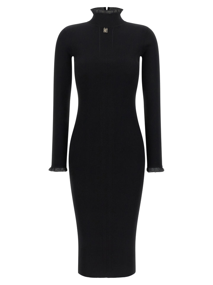 Elisabetta Franchi Ribbed Knit Dress Dresses - Black | ae7ad5775614d7c3b9b2df8d9865d90db6d6c5d7