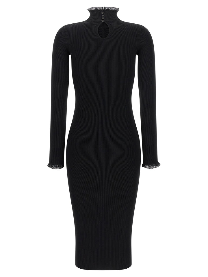 Elisabetta Franchi Ribbed Knit Dress Dresses - Black | 124976fffa560af8b13221337c7587dc896e76cc