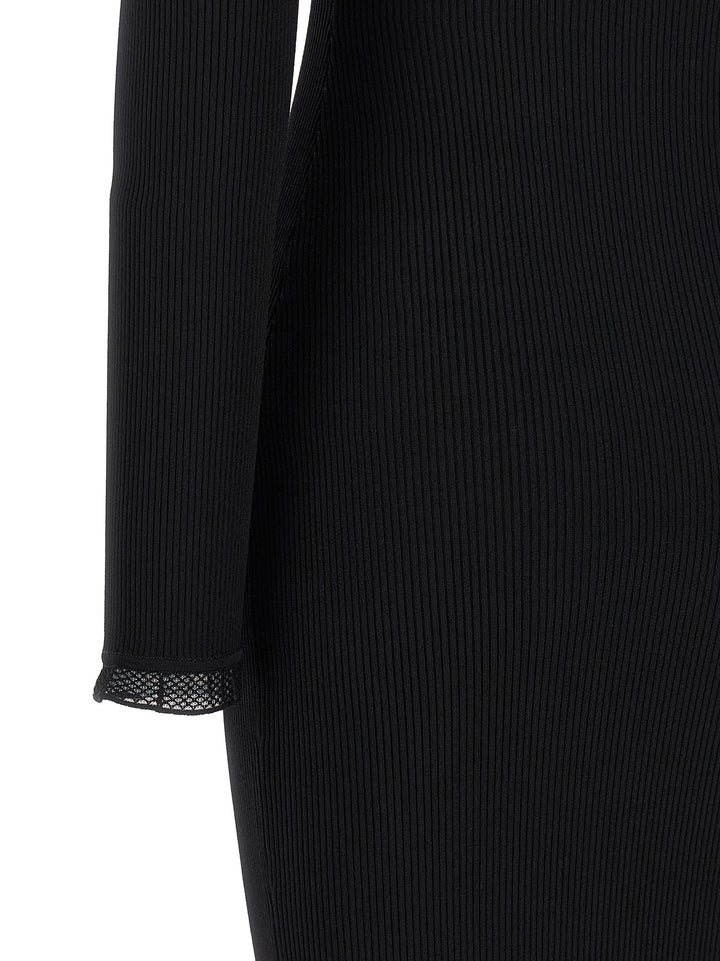 Elisabetta Franchi Ribbed Knit Dress Dresses - Black | b8e2f73d0dbbc3ee0bf1f1b006a66305bc7f1b49
